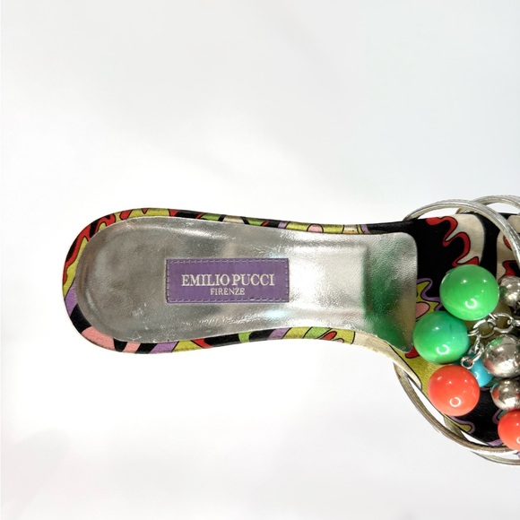 Vintage Emilio Pucci Printed Charm Sandals - Picture 9 of 9
